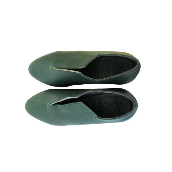 ELF Handmade Green Leather Slip-On Heels For Women Size 10 NEW/NEVER WORN Classy - Picture 2 of 9